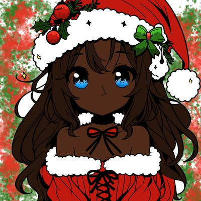 cute anime christmas girl