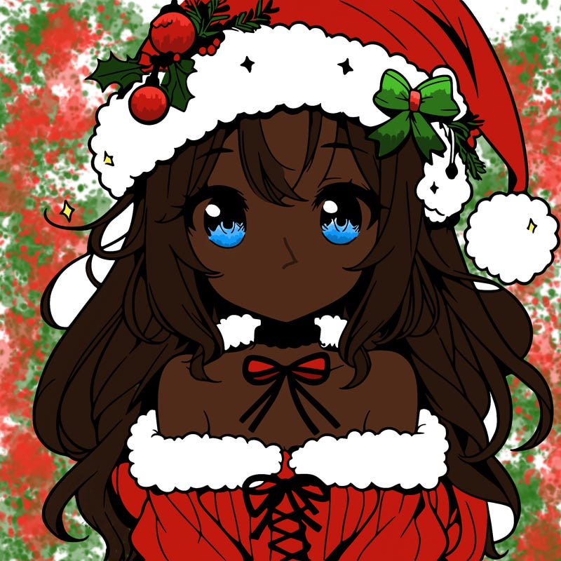 cute anime christmas girl