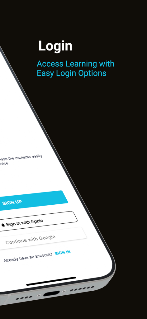 EduTap - EduTap login interface with sign up and social media login options on a mobile device