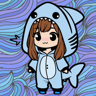 girl in shark onesie