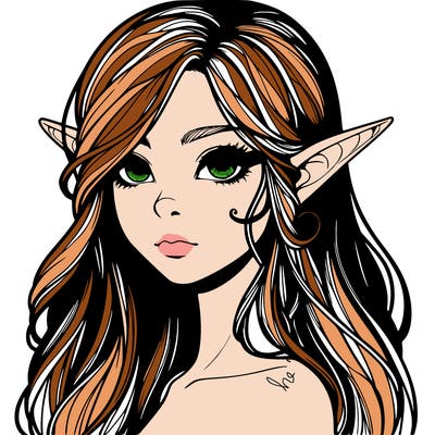 elf girl realistic dark fantasy