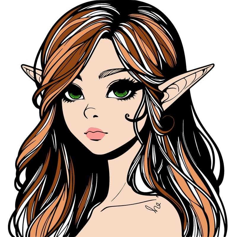 elf girl realistic dark fantasy