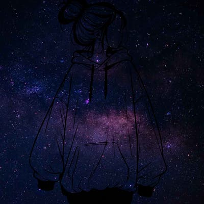 realistic girl with a oversized sweatshirt on and a bun