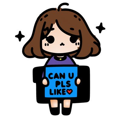 cute girl with sign saying can u pls like