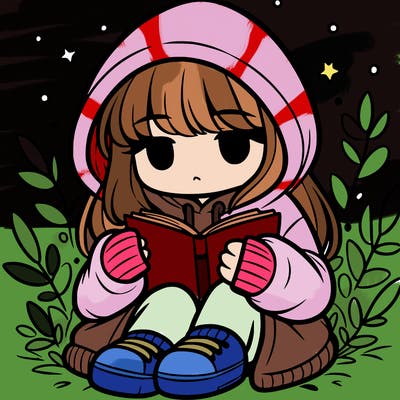 girl in oversized hoodie reading a book