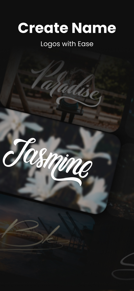 AI Logo Maker & Design Studio - Elegantes diseños de logos con nombres usando fuentes cursivas sobre fotos de estilo de vida