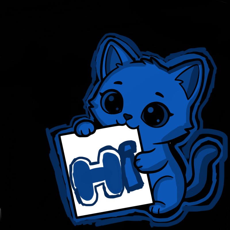 a small cat with a blank sheet of paper in its hand. the cat is sooooooo cute!