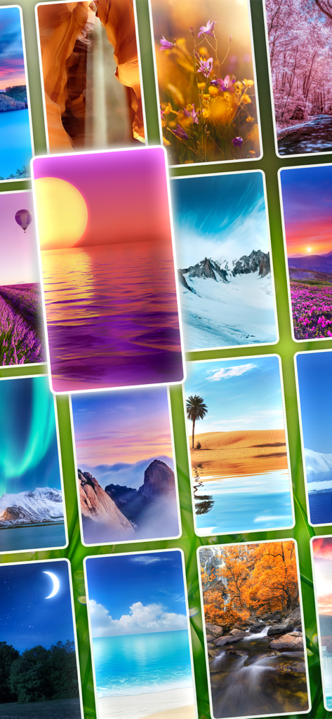 Crossword Quest - Word Puzzles - A collection of high-resolution nature and landscape backgrounds used as custom themes in the Crossword Quest game