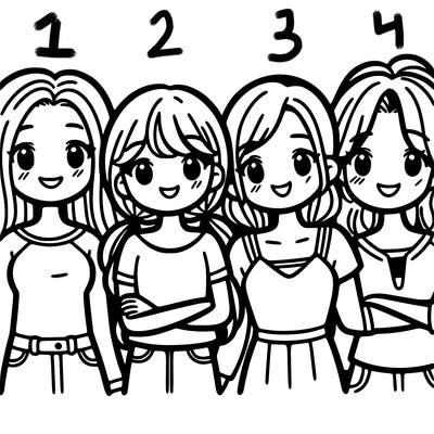 friend group of four girls