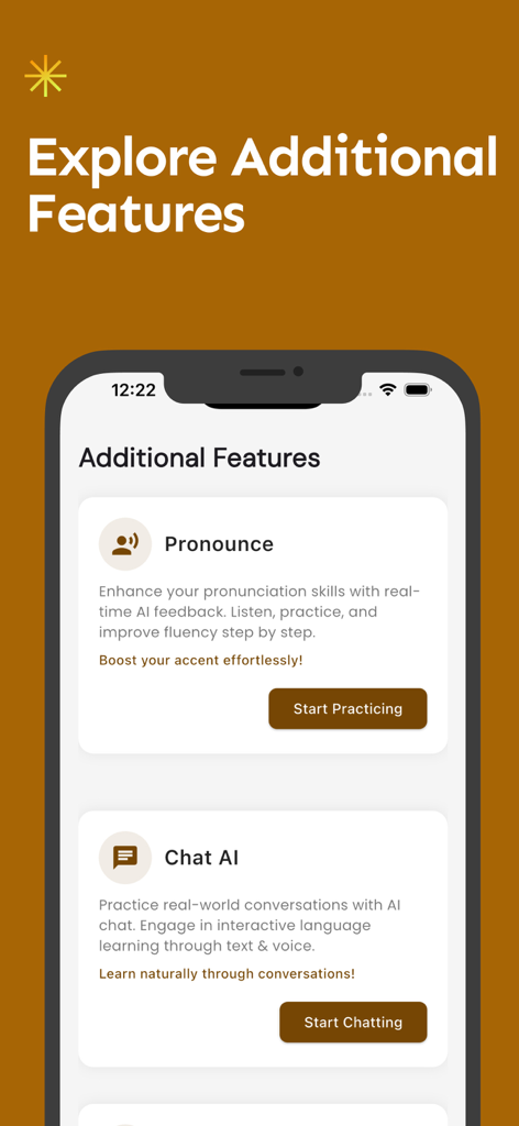English Bangla translator - English Bangla Translator app screen showing additional features like Pronounce and Chat AI for interactive language learning.