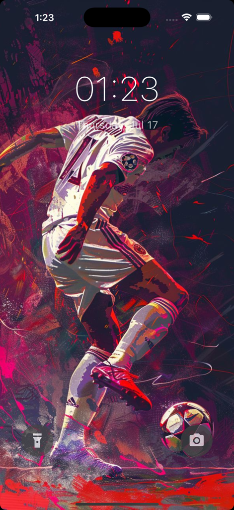 ダイナミックなアクションポーズの選手をフィーチャーした、芸術的な4Kサッカー壁紙