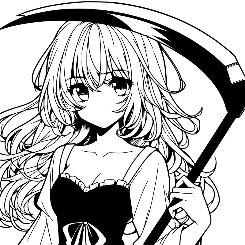 manga girl with scythe