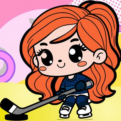 girl with a hockey stick