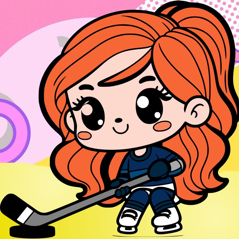 girl with a hockey stick
