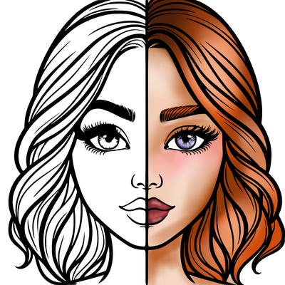 realistic girl split half