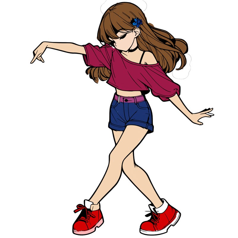 realistic girl danceing