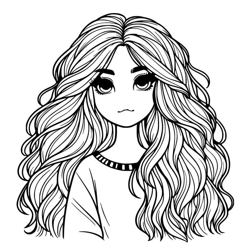 realistic girl with lots of hair
