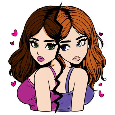 realistic girl split