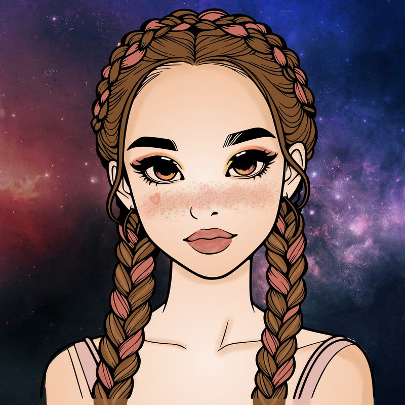 realistic girl with braids