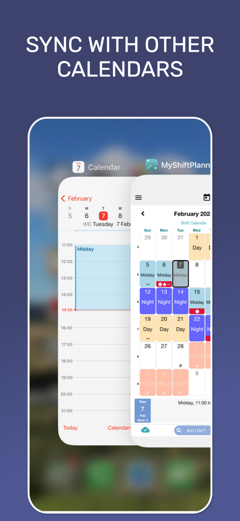 My Shift Planner - Calendar - Sync My Shift Planner with other mobile calendars to manage work and personal schedules