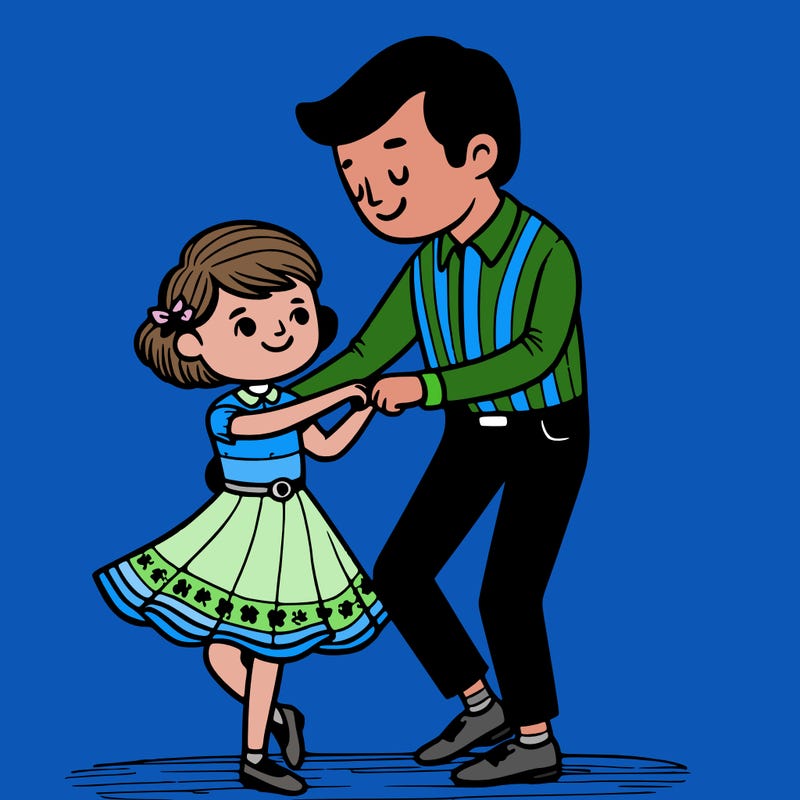 a girl with her dad dancing with her dad