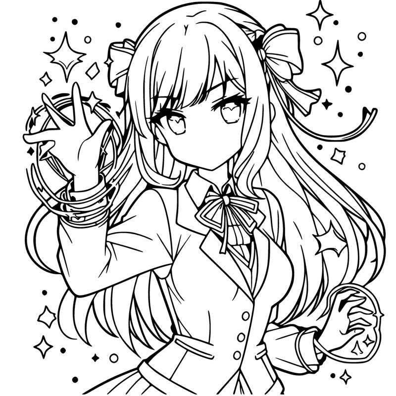 super realistic girl anime character with magic powers