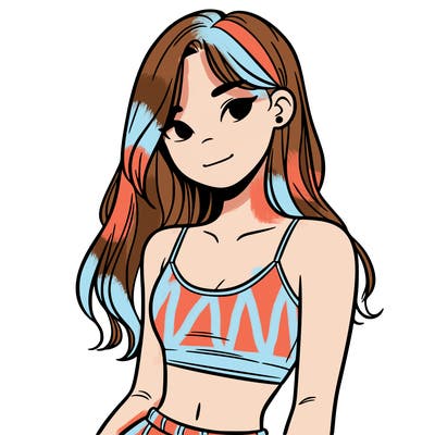 teen girl with crop top