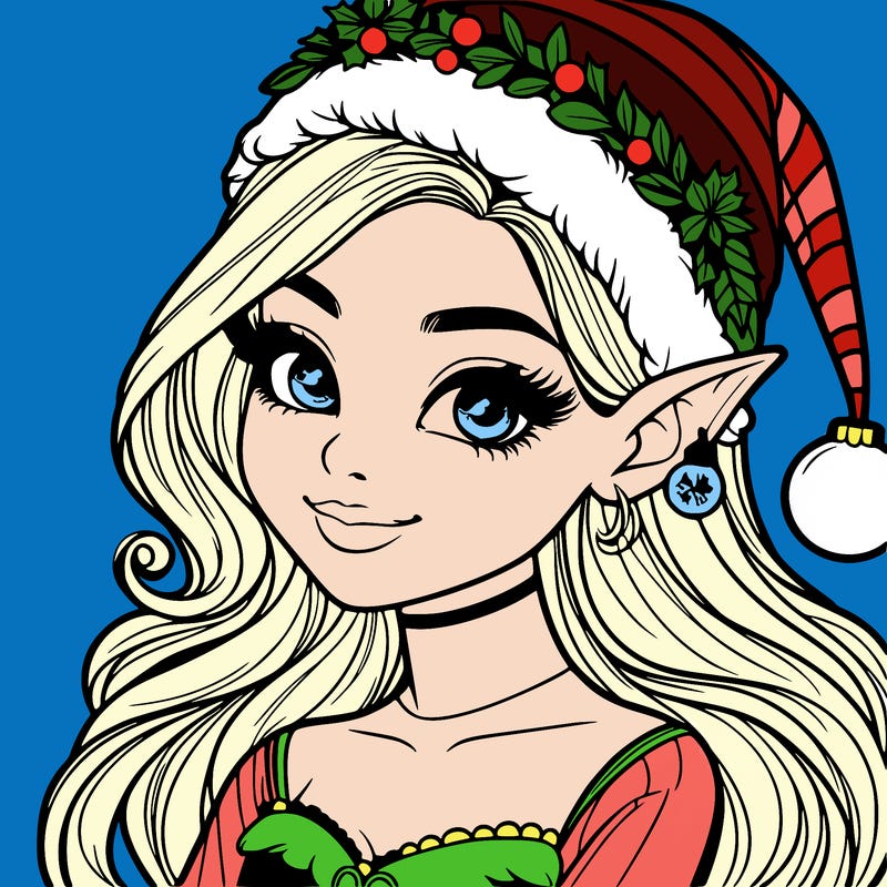christmas girl elf realistic