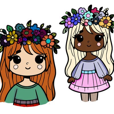 girl with flowers crown