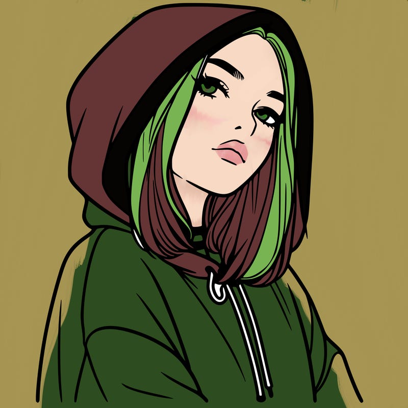 a realistic girl in a hoodie