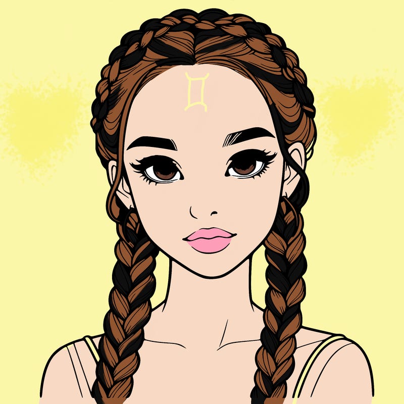 realistic girl with braids