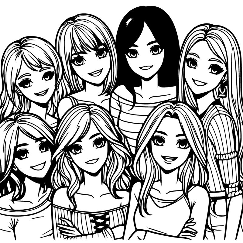 realistic groups of girl friends