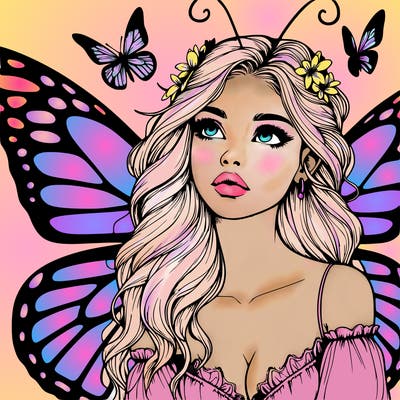butterfly fairy realistic girl
