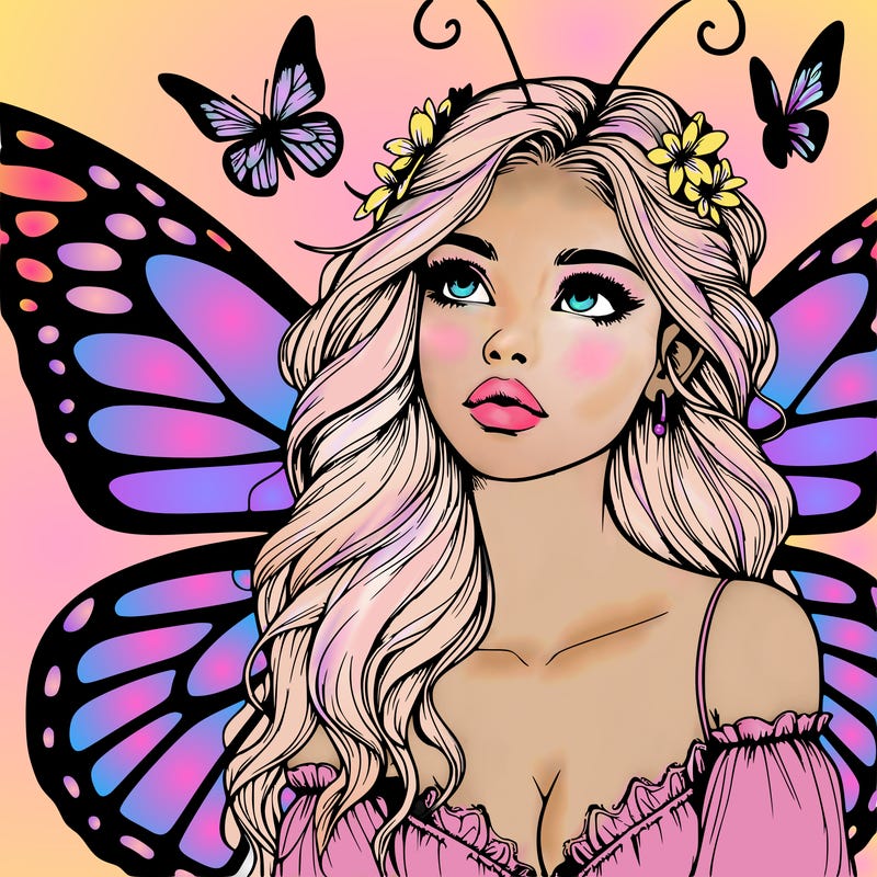 butterfly fairy realistic girl