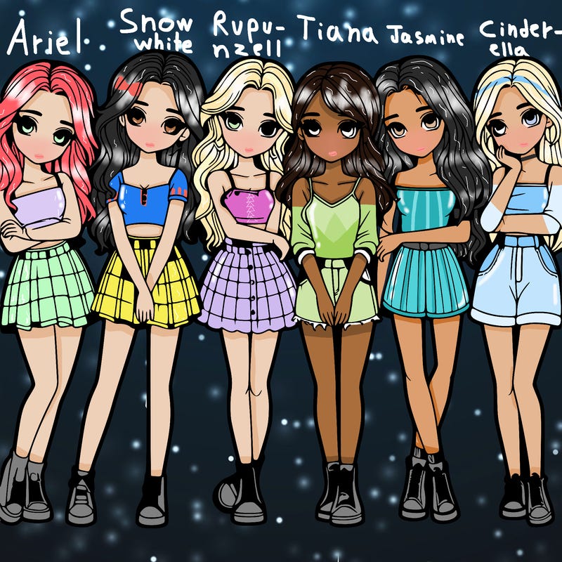 a group of girls realistic