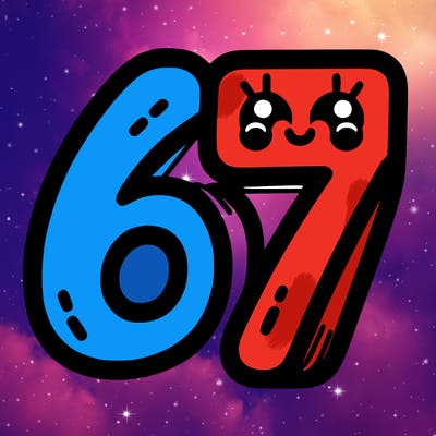 the numbers 67