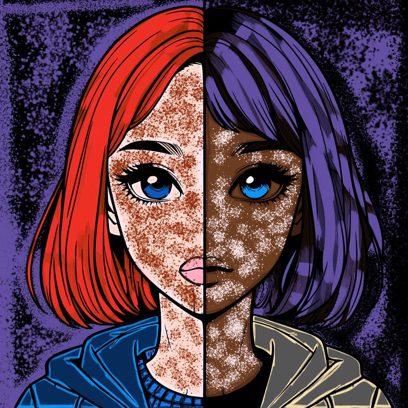 split realistic girl