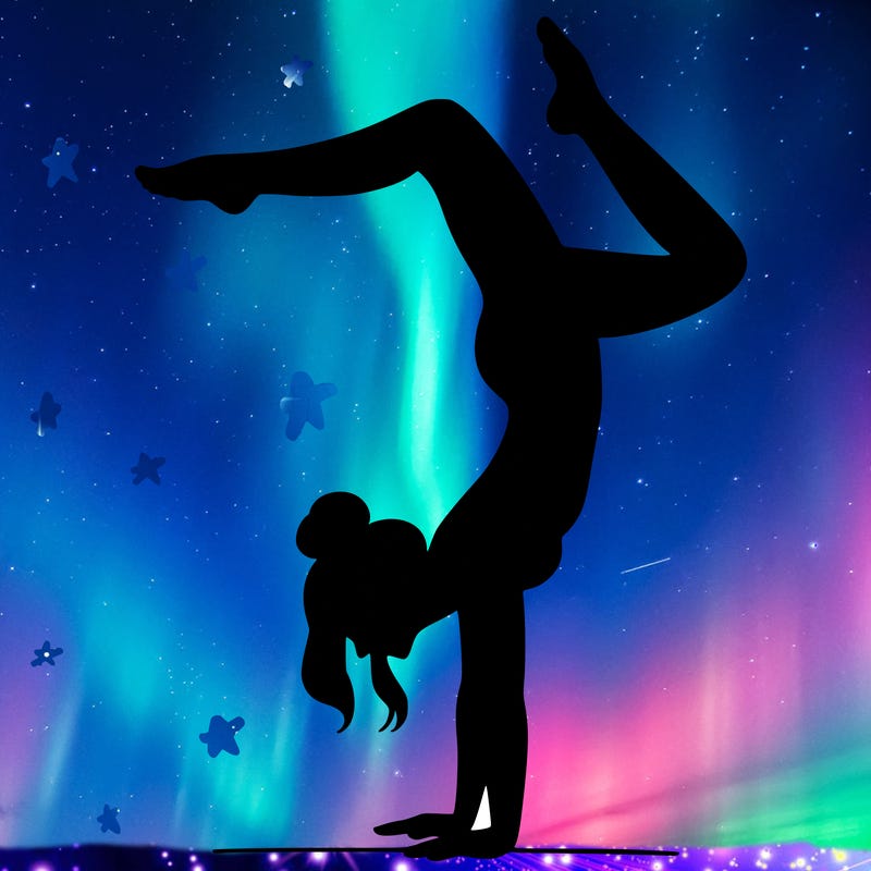 a woman doing a handstand