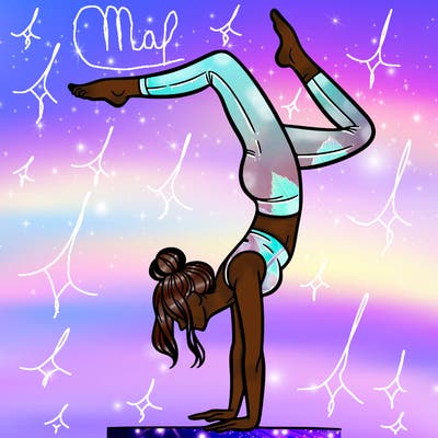 a woman doing a handstand