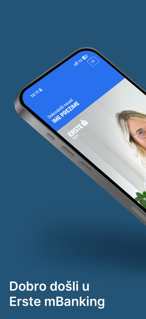 mBanking Erste Banka Srbija - Welcome screen of the Erste mBanking app for Serbia