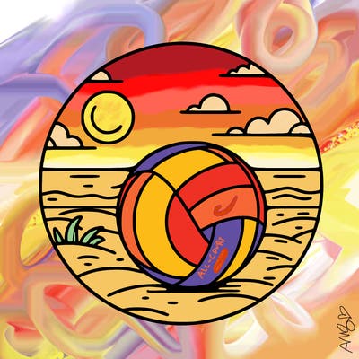volleyball on a beach