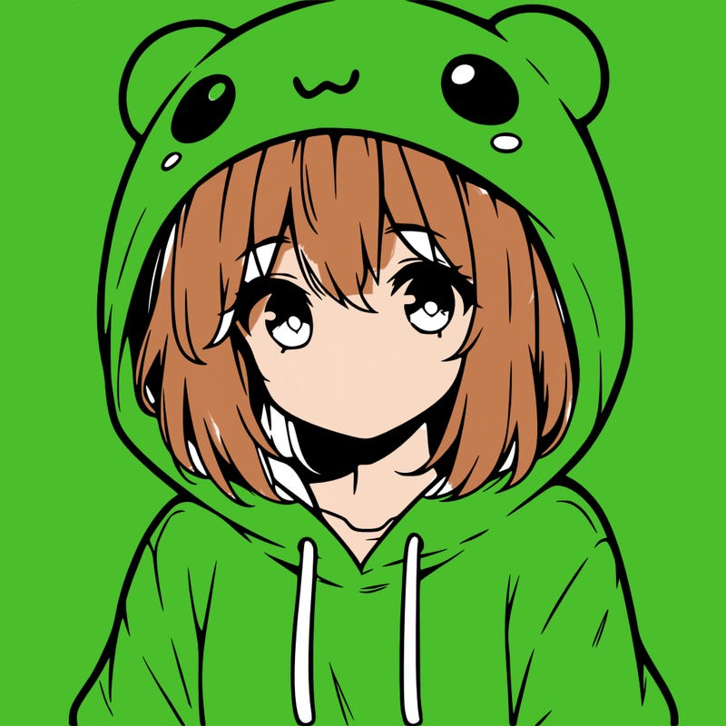 anime cute girl with hoodie