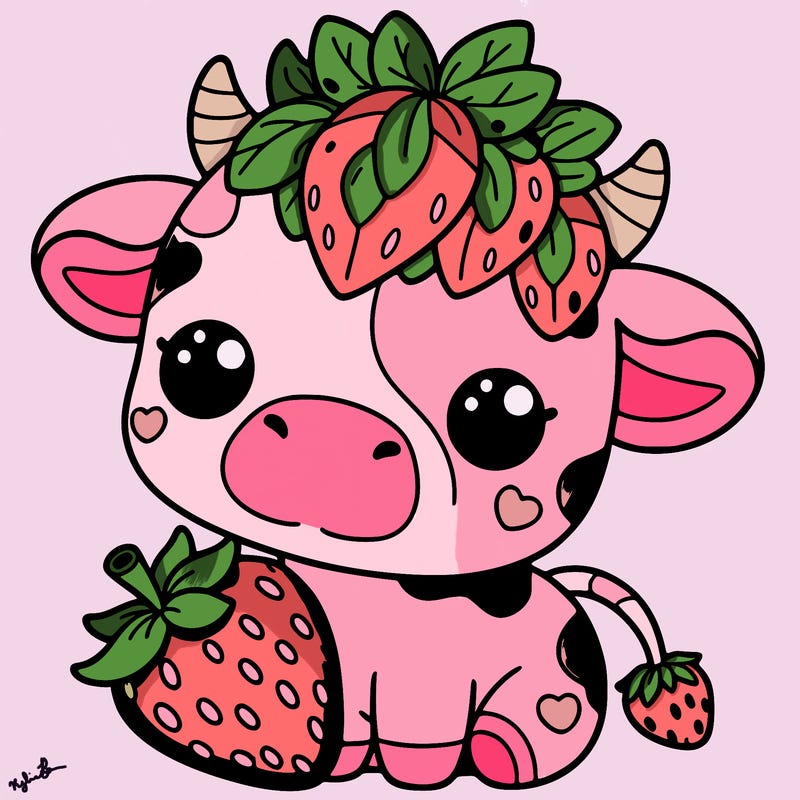 cute strawberry cow