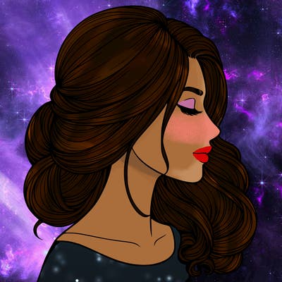 realistic woman's head & hair