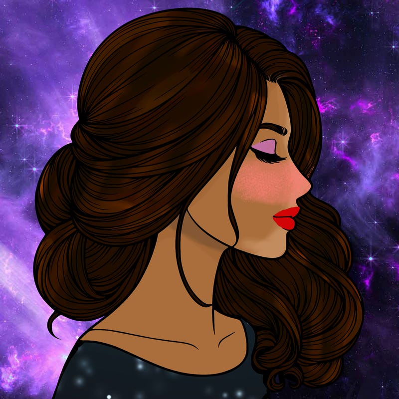 realistic woman's head & hair