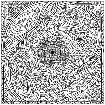 Dive into the enigmatic origins of the cosmos with this stunning Primordial Black Holes coloring page. Its intricate design invites you to explore hypothetical phenomena from the early universe, offering a truly unique and educational artistic experience.