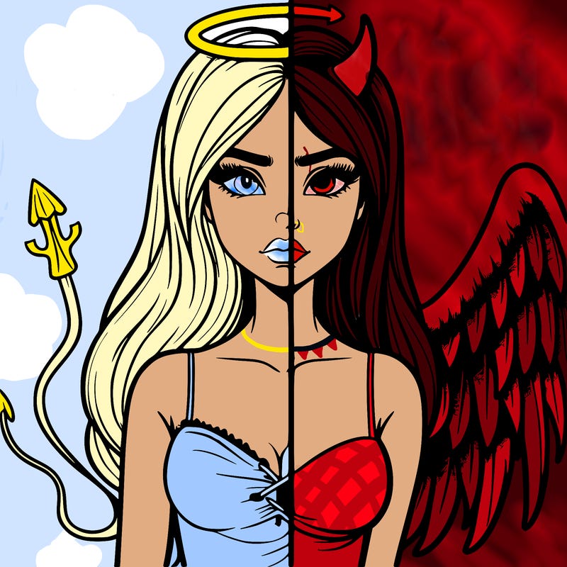 devil vs angel realistic girl