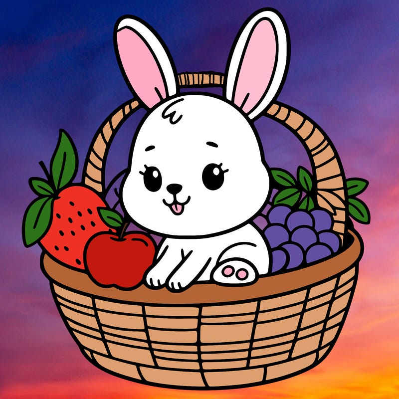 bunny in a fruit basket