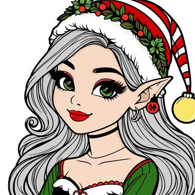 christmas girl elf realistic