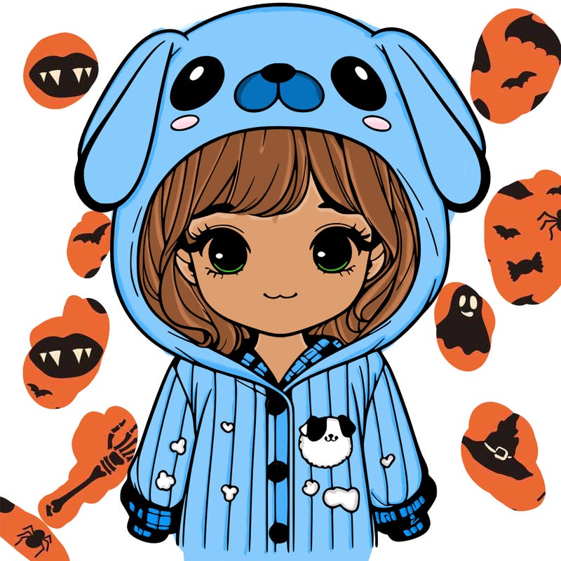 realistic girl in dog pjs